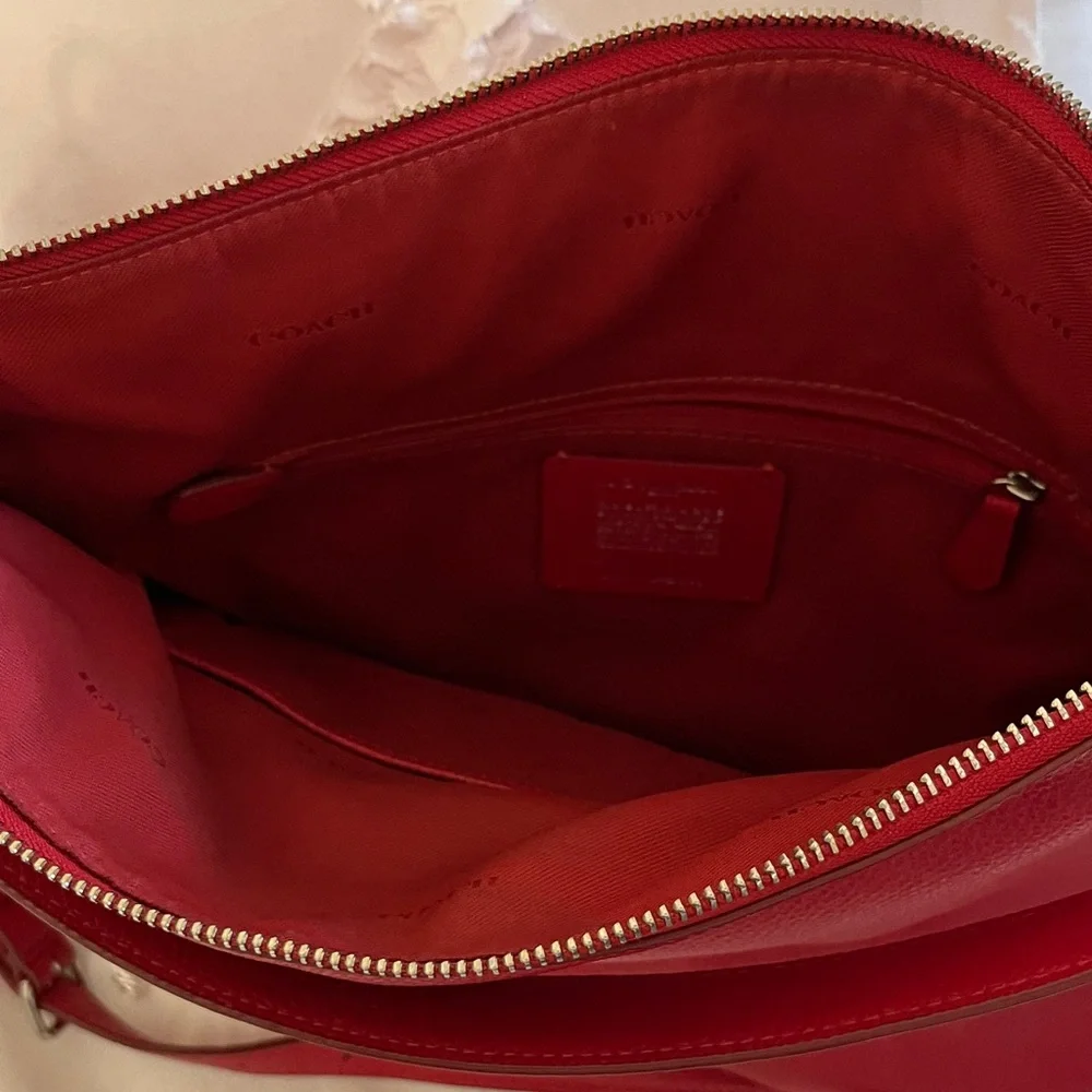 Classic Red Women's Leather Crossbody Bag